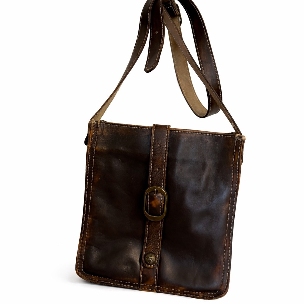Patricia Nash Dark Brown Leather Crossbody Bag